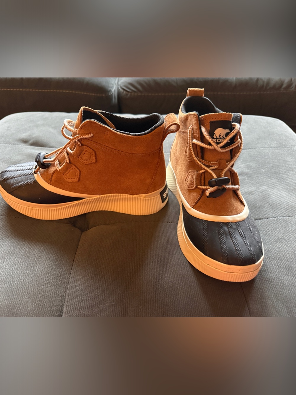 Sorel Kids Brown and Black Suede Rain & Snow Boots